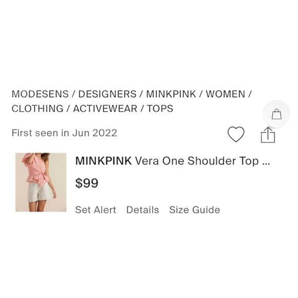 NWT! MinkPink Vera One Shoulder Romantic Chic Top - Size Small - Picture 5 of 9